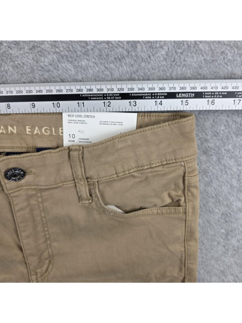 American Eagle Jegging Pants Womens 10 Beige Low-Rise Slim Stretch NWT - Picture 9 of 12